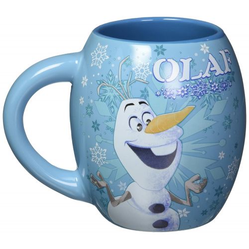 디즈니 Silver Buffalo DP3744 Disney Frozen Olaf and Elsa Oval Curved Ceramic Mug, 18-Ounces