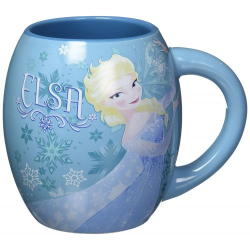 디즈니 Silver Buffalo DP3744 Disney Frozen Olaf and Elsa Oval Curved Ceramic Mug, 18-Ounces