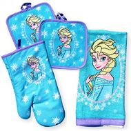 Disney Frozen Elsa Kitchen Set - 2 Piece Set with Oven Mitt, 2 Pot Holders, and Towel Set (Disney Frozen Elsa Kitchen Set)