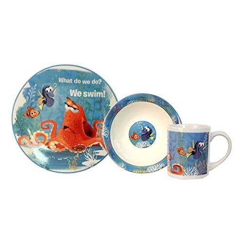 디즈니 Disney 3 Piece Finding Dory Ceramic Dinnerware Set, Multicolor