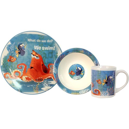 디즈니 Disney 3 Piece Finding Dory Ceramic Dinnerware Set, Multicolor