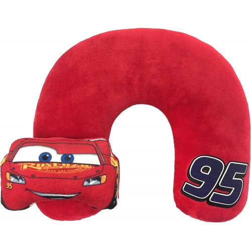 디즈니 Disney Cars Lightning McQueen 3-Piece Travel Gift Set with 40 x 50 Throw, Neck Pillow & Eye Mask