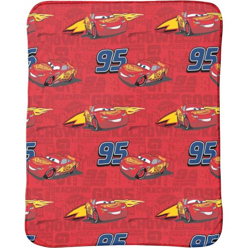 디즈니 Disney Cars Lightning McQueen 3-Piece Travel Gift Set with 40 x 50 Throw, Neck Pillow & Eye Mask