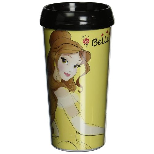 디즈니 Silver Buffalo DP1587 Disney Princess Belle Plastic Travel Mug, 16-Ounces