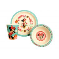 Disney Minnie Flowers Bamboo Dinnerware Set, Multicolor, 3-Piece