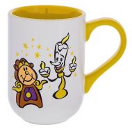 Disney Parks Cogsworth Lumiere from Beauty and the Beast Castle Mug Yellow Handle and Inside NEW