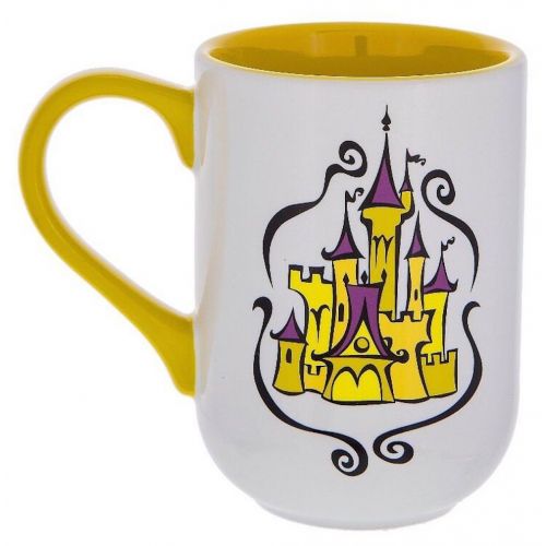 디즈니 Disney Parks Cogsworth Lumiere from Beauty and the Beast Castle Mug Yellow Handle and Inside NEW