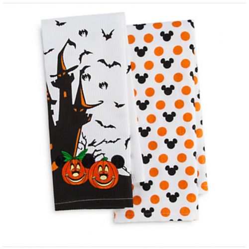 디즈니 Disney Parks Mickey Minnie Mouse Pumpkin Halloween Kitchen Dish Towel Set of 2