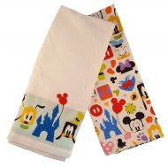 Disney Parks Mickey Mouse and Friends Colorful Kitchen Towel Set of 2 NEW