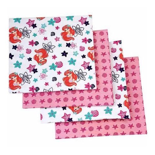 디즈니 Disney Ariel Sea Treasures Flannel Blanket - 4-Pack