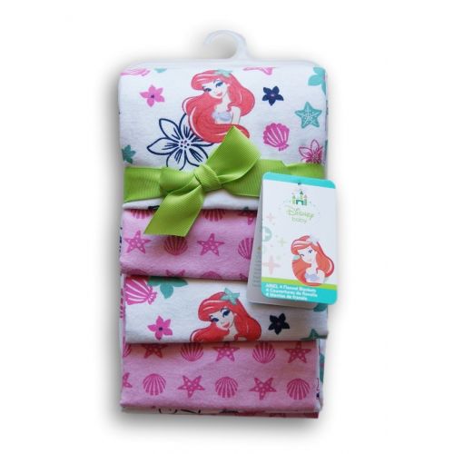 디즈니 Disney Ariel Sea Treasures Flannel Blanket - 4-Pack