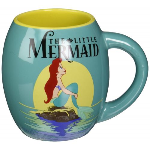 디즈니 Silver Buffalo DP6944 Disney Princesses Little Mermaid Oval Curved Ceramic Mug, 18-Ounces