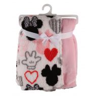 Disney Minnie Mouse Flannel and Sherpa Double Sided Infant Blanket, Icon