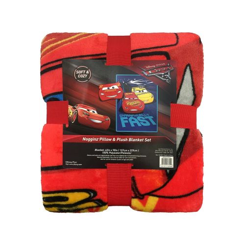 디즈니 Disney Cars Built For Speed Lightning McQueen Plush Nogginz Pillow and 62 x 90 Blanket - 2-Piece Set