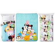 Disney Tsum Tsum Twin Bedding Set with Reversible Comforter, 3-Pc Sheet Set, Plush Throw