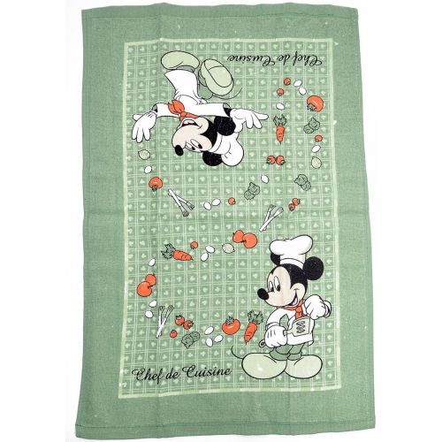 디즈니 Disney Dish Towels 2 Piece Set Kitchen Cloths (Mickey Mouse Green)