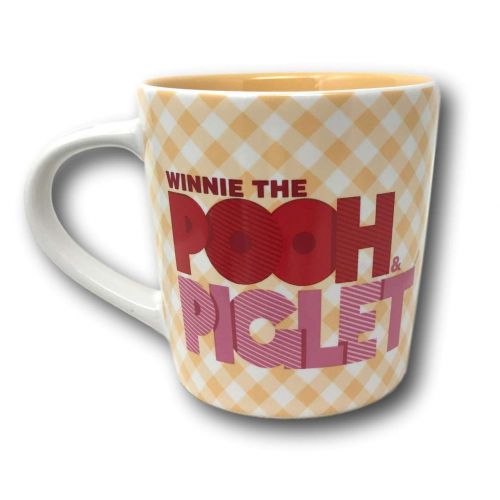 디즈니 Disney - Checkered Mug set of 4; Pooh, Eeyore, Tigger and Kanga Roo 8 oz