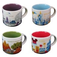 Starbucks Disney Parks Set of 4 Mugs Epcot Magic Kingdom Hollywood Studios Version 1 Animal Kingdom You Are Here Collection by Disney
