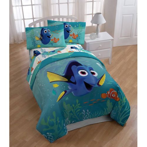 디즈니 Disney Finding Dory Twin Kids Comforter & Sheet Set (4 Piece Bed In A Bag) + HOMEMADE WAX MELT