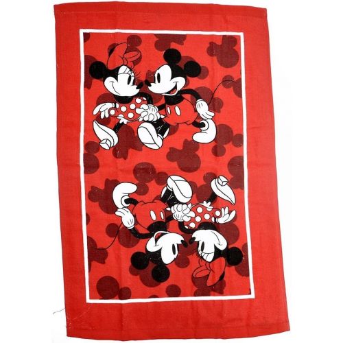 디즈니 Disney Oven Mitt Pot Holder & Dish Towel 3 pc Kitchen Set (Mickey Minnie Red)