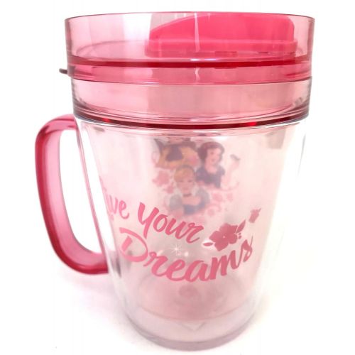디즈니 Disney Princess Travel Tumbler Mug Snack Cup With Handle (pink)