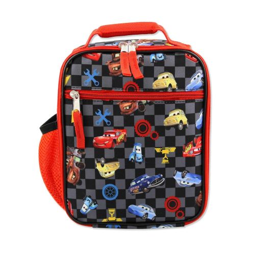 디즈니 Disney Cars Lighting McQueen Boys Soft Insulated School Lunch Box (One Size, Black/Red)