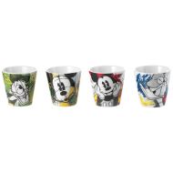 Disney PWM83/4P Mickey Mouse Set of 4 Espresso Cups, Mickey and Donald Duck Design