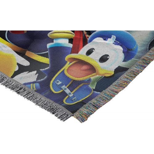 디즈니 Disneys Kingdom Hearts, Ready for the Road Woven Tapestry Throw Blanket, 48 x 60, Multi Color