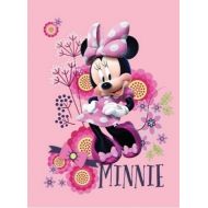 Disney Minnie Mouse Floral Pink Super Soft Plush Oversized Twin Size Blanket Just Minnie 60x80 Inches