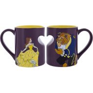 Disney Parks Princess Belle Beauty and Beast Romantic Heart Mug Set of 2