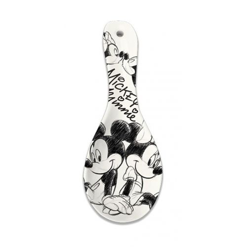 디즈니 Disney Mickey and Minnie Mouse Sketch Ceramic Spoon Rest, 9 Inches