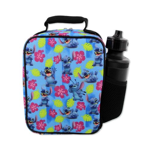 디즈니 Disney Lilo & Stitch Girls Boys Soft Insulated School Lunch Box (One Size, Blue)