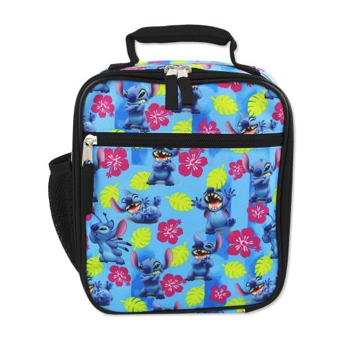 디즈니 Disney Lilo & Stitch Girls Boys Soft Insulated School Lunch Box (One Size, Blue)