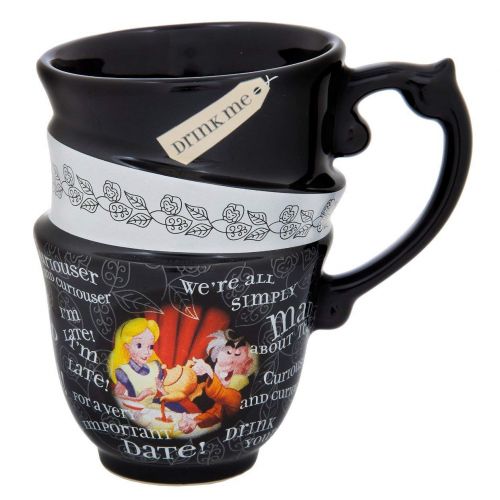 디즈니 Disney Parks Exclusive Alice in Wonderland Triple Stack Quotes Ceramic Cup Mug