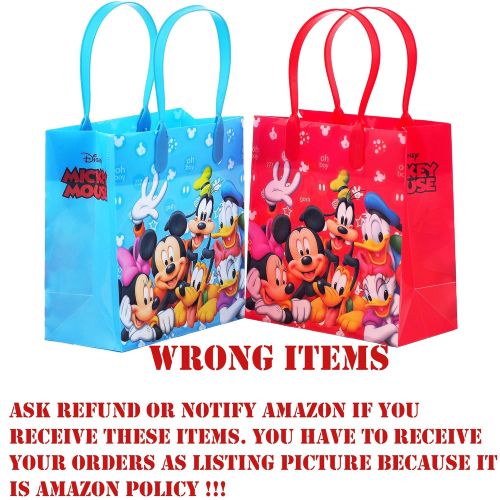 디즈니 Disney Mickey Mouse Reusable Party Favor Goodie Small Gift Bags 12 (12 Bags)