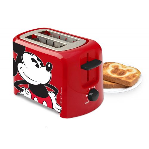 디즈니 Disney DCM-21 Mickey Mouse 2 Slice Toaster, Red/Black, 1,