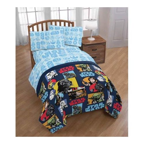 디즈니 Disney Star Wars Twin Bedding Set with Yoda Pillow Buddy and Throw Blanket