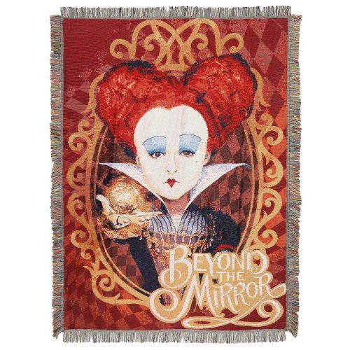 디즈니 Disneys Alice in Wonderland, Mirrored Queen Woven Tapestry Throw Blanket, 48 x 60, Multi Color