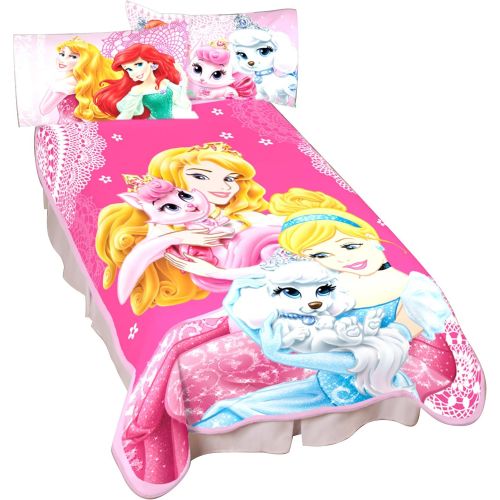 디즈니 Disney Princesses Palace Pets Wonderful Love Microraschel Blanket, 62 x 90