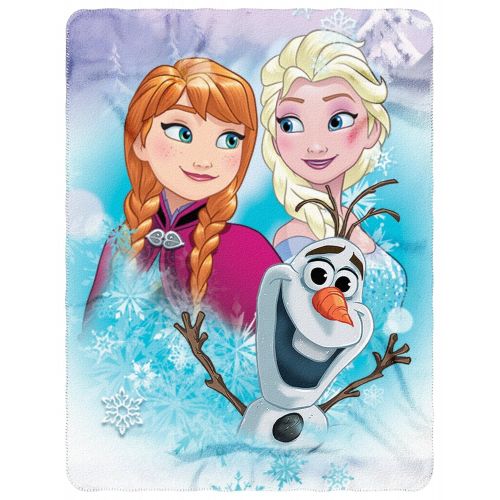 디즈니 Disneys Frozen, Snow Journey Fleece Throw Blanket, 50 x 60, Multi Color