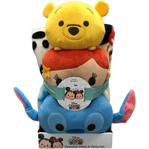 디즈니 Disney Tsum Tsum Character Pillow & Throw Blanket Set