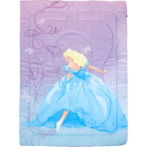디즈니 Disney Newest Live Action Cinderella Once Upon a Princess 64 x 86 Microfiber Comforter, Twin