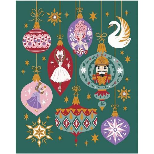 디즈니 Shop Disney The Nutcracker and The Four Realms Blanket Throw- Clara, Ballerina, Sugar Plum Fairy & Nutcracker (Green)