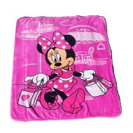 Disney Minnie Mouse Paris Club House Plush Sherpa Baby Size Blanket, Measures 40 by 50 inches - Parisian Pink