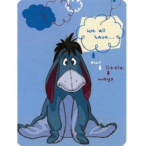 디즈니 Disney Winnie the Pooh Eeyore Our Little Ways 60x80 Twin Mink Style Blanket