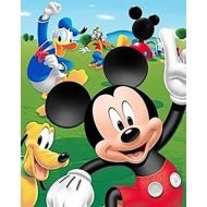 Disney Mickey Mouse, Donald Duck, Goofy, and Pluto Club House Super Soft Plush Oversized Twin Size Blanket