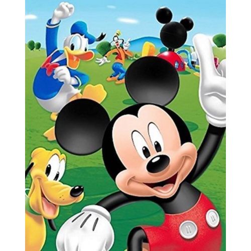 디즈니 Disney Mickey Mouse, Donald Duck, Goofy, and Pluto Club House Super Soft Plush Oversized Twin Size Blanket