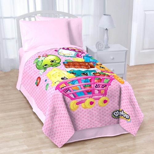 디즈니 Disney Shopkins Shopping Cart Fun Fleece 62 X 90 Twin Blanket