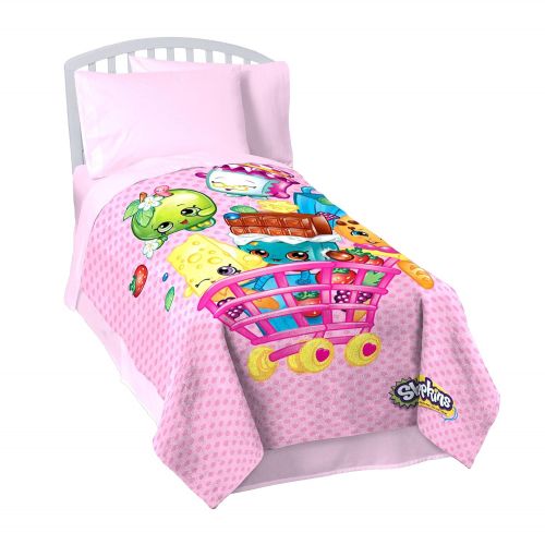 디즈니 Disney Shopkins Shopping Cart Fun Fleece 62 X 90 Twin Blanket