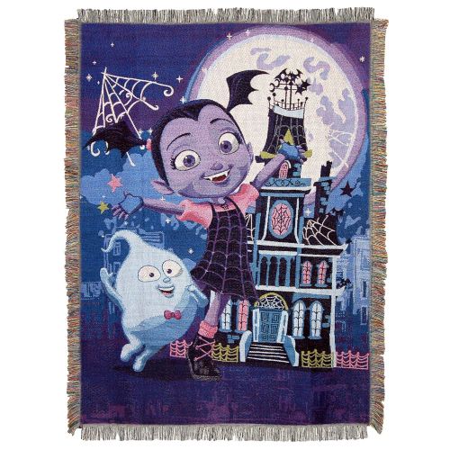 디즈니 Disneys Vampirina, Ghostly Woven Tapestry Throw Blanket, 48 x 60, Multi Color